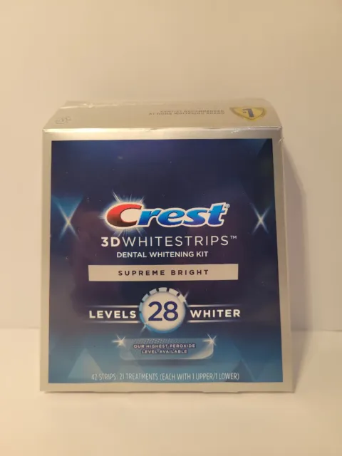 CREST 3D WHITESTRIPS Supreme Bright - Levels 28 Whiter - 21 Treatments ...
