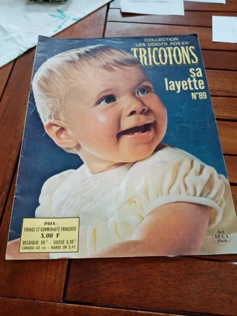 Rare TRICOTONS SA LAYETTE N°89 revue vintage-1972-collection les doigts agiles!