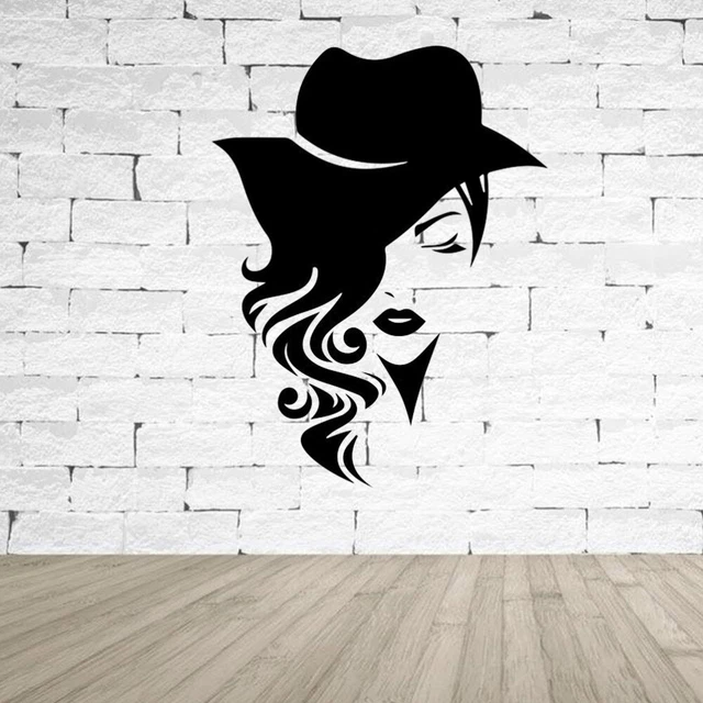 Adesivo Capelli Parrucchiere Styling Beauty Salon PVC Adesivo Parete Vinile Art