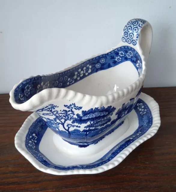 Copeland Spode's Tower Gravy boat with attached saucer
