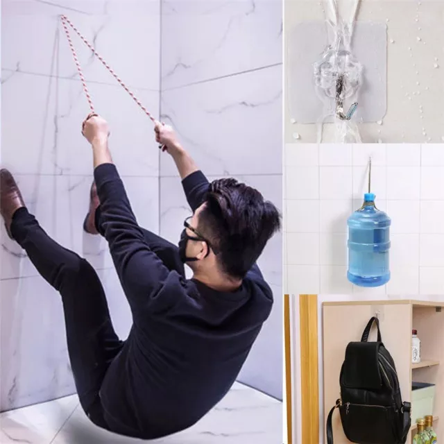 Super suction cup hook strong transparent suction cup wall hanger kitchen2PCS