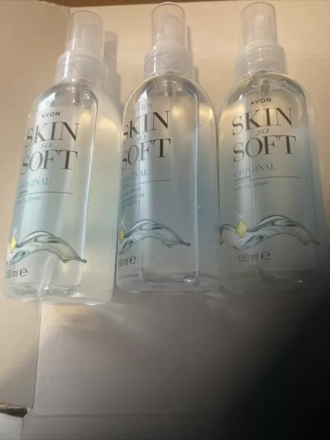 3 X Avon Skin So Soft Original Dry Oil Body Spray with Jojoba 150 mlS