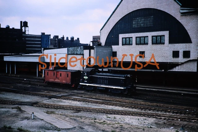 Vtg 1962 Train Slide 1201 IC Illinois Central Engine Caboose Chicago X2P092