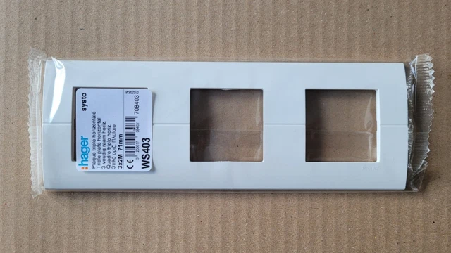 HAGER SYSTO WS403 - Plaque Triple Horizontale 3x2 modules - Enjoliveur 71mm EUR 16,49 - FR