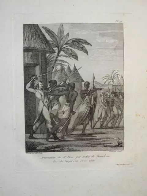 Gravure Scene Voyage Roi De Cayor Afrique Senegal Esclavage Colonie 1810