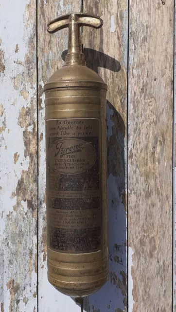 Brass Pyrene fire extinguisher : 1955