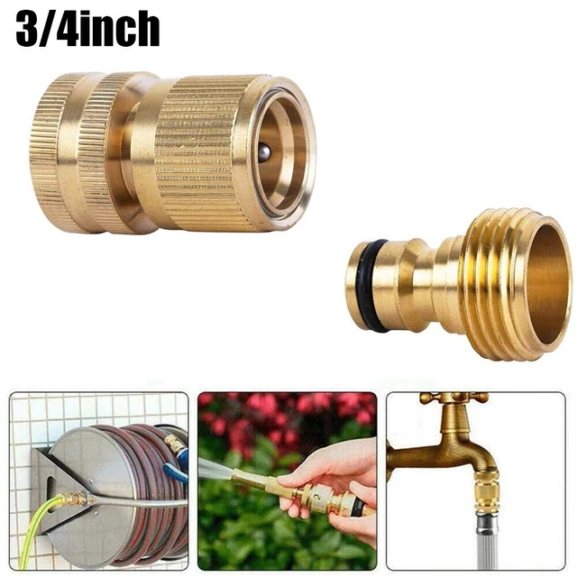 2 Pièces Connecteur Robinet Laiton 15-22mm - Adaptateur Rapide Pour Tuyau D'arrosage Jardin