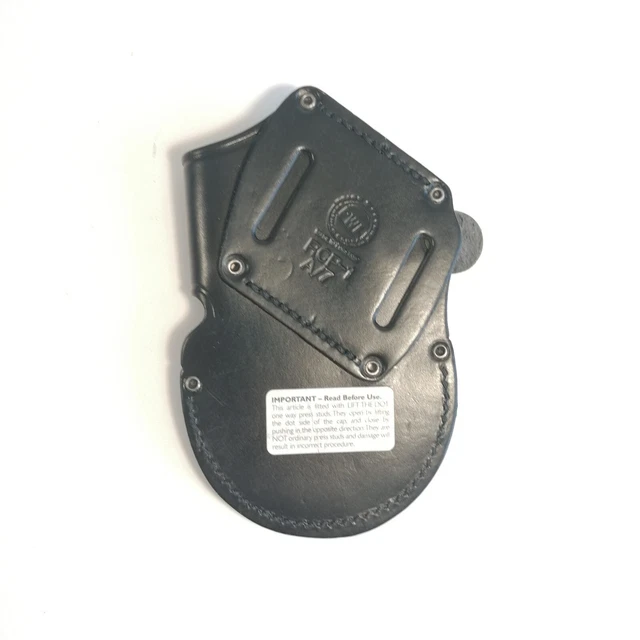 ORIGINAL BRITISH POLICE Handcuff Holster made by PWL Black Leather Belt