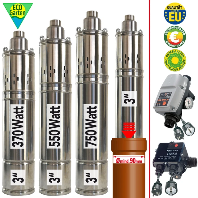 MINRS Pompe De Puits Profond, 12 V, 180 W, En Acier Inoxydable, Débit Max. : 1,2 M³/h, Pompe Submersible, Hauteur De Refoulement Maximale