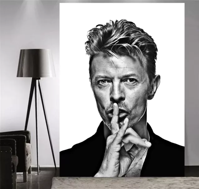 David Bowie Black and White Printed Wall Art Framed Canvas or Paper Poster Print