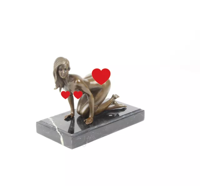 9973294 BRONZE SCULPTURE Figure Lady IN Negligee Embracing Phallus-Skulptur  $384.98 - PicClick AU