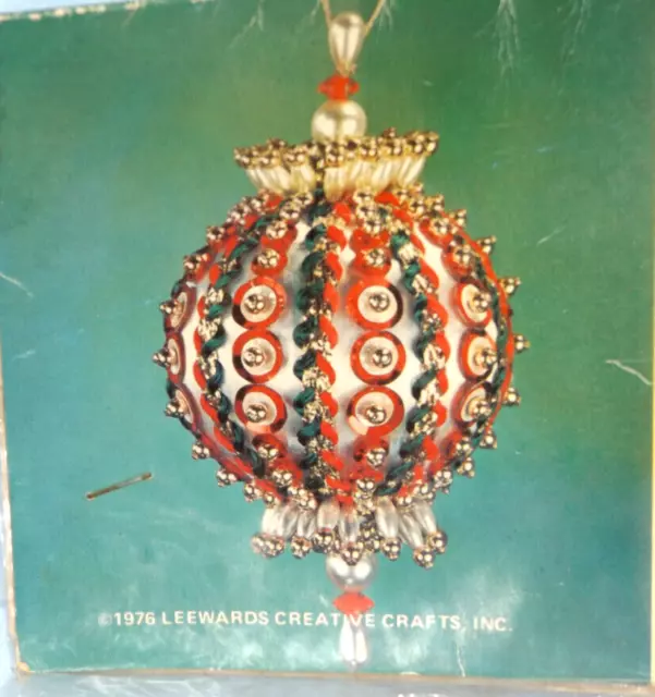 Vintage LeeWards IMPERIAL SPLENDOR Bead Sequin Christmas Ornament Kit