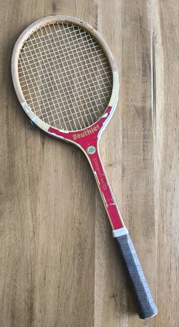 Raquette De Tennis Vintage Monarch - Cadre Stratifié Frêne - Ancienne Toute D'origine - Très Bon état