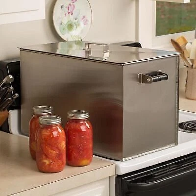 Lehman's Amish Made Stainless Steel Stovetop Water Bath Canner Stockpot 50quart