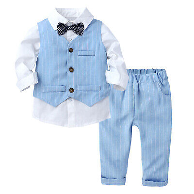 Baby Jungen Anzug Set Smoking Gentleman Outfits Langarm Hemd Top mit Hose Pants
