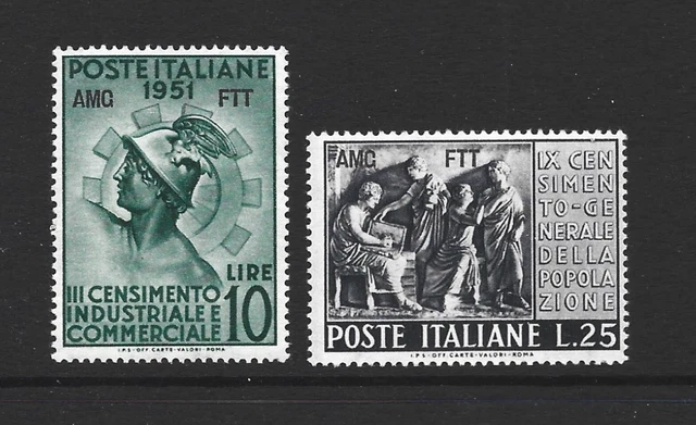 Trieste Zone A Scott 134-35 Roman Census set Unused Light Hinged