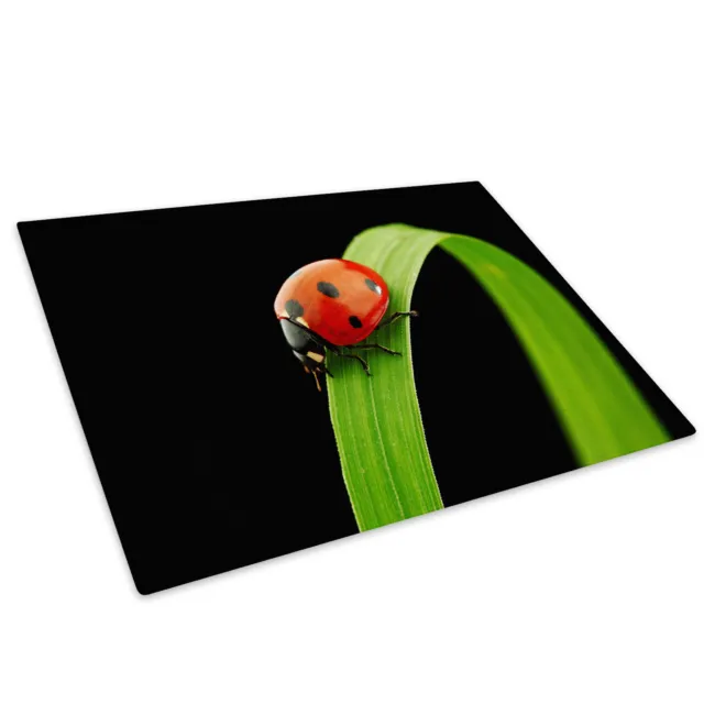 Ladybug Ladybird Red Green Glass Chopping Board Kitchen Worktop Saver Protector