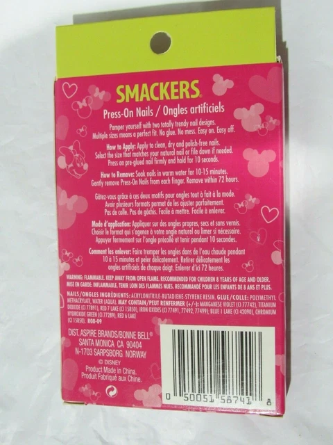 Lip Smackers Disney Press-On Nails Minnie Mouse 24 CT 2