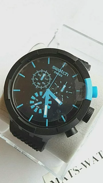 Swatch + Grand Bold Chrono + SB02B401 Point de Contrôle Bleu + Produit Neuf