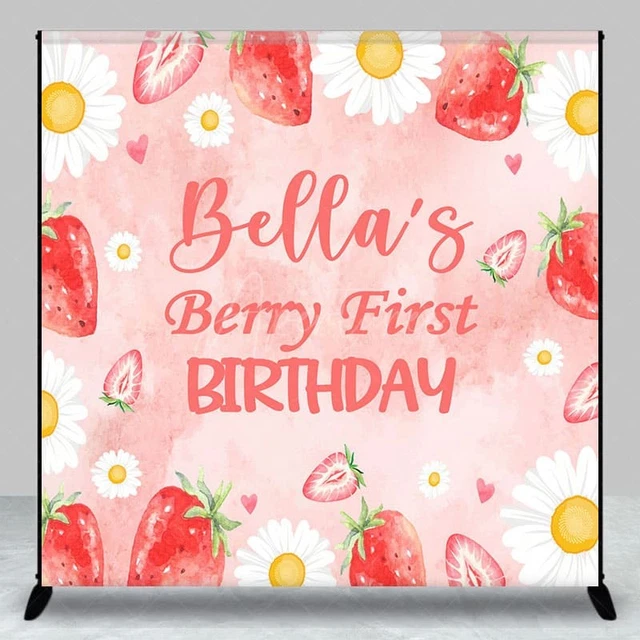 Aperturee Wild One First Birthday Rectangle Backdrop for Girl, Boho Floral Navy Blue and Rose Gold Party Decor, Photo Booth Banner