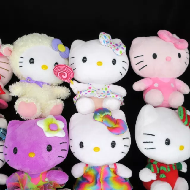 TY Beanie Babies 6" Hello Kitty Plush Stuffed Animals Sanrio Lot of 12 3