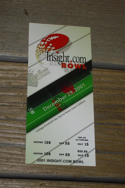 2001 Insight.com Bowl Kansas State Wildcats Vs Syracuse Orangemen - Full Ticket