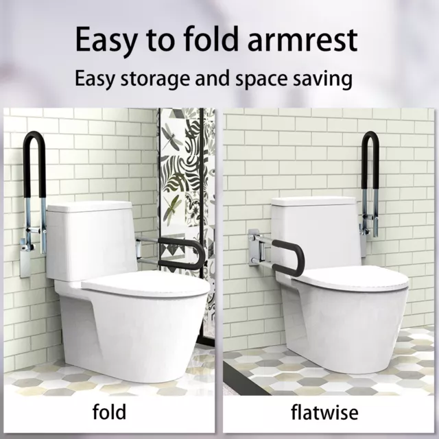 Toilet Safety Rails Bathroom Grab Bar Elderly Disability Support Handicap Tools 2