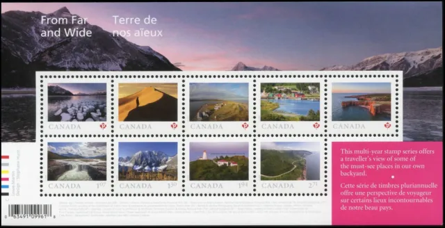 Canada Stamps Souvenir sheet of 9, From Far and Wide, #3206 MNH