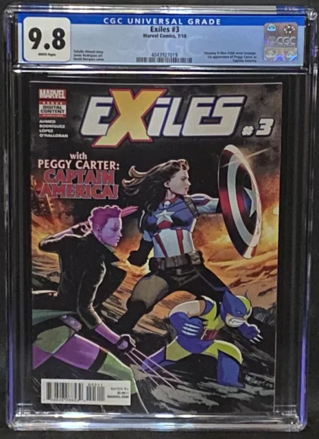 Exiles #3 CGC 9.8 WP 1st Appearance of Peggy Carter as Captain America Marvel