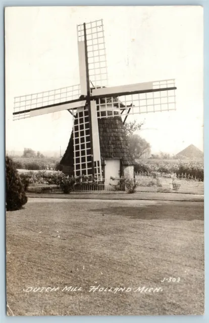 Postcard MI Holland Michigan Dutch Mill RPPC Real Photo c1940s AC1
