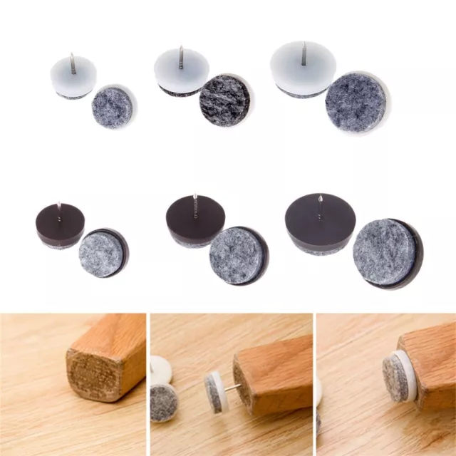 Furniture Table Chair Leg Floor Felt Pad Skid Glide Slide Nail Protector 20pcs