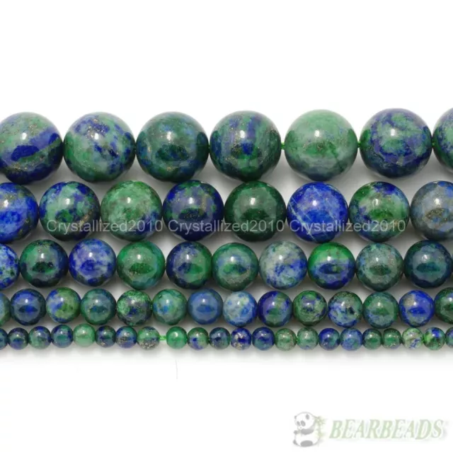 Natural Azurite In Lapis Lazuli Gemstone Round Beads 4mm 6mm 8mm 10mm 12mm 16"
