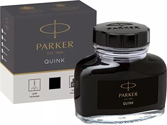 Parker Quink Bottled Ink for Fountain Pens 57ml Black Ref 1950375