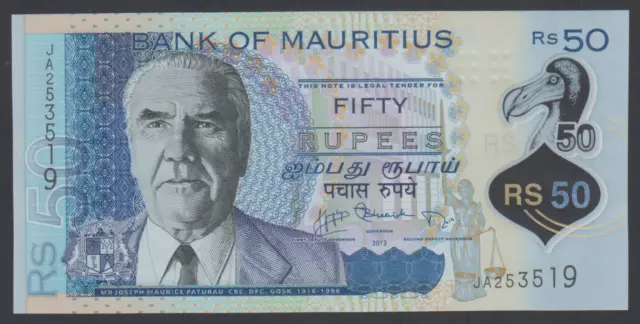 Mauritius  50  Rupees  2013  AU-UNC P. 65,   Banknote, Uncirculated
