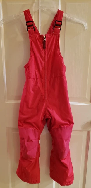 Lands End Kid Girls Size 5 Pink Snow Suit Pants Snow Bib Snowboarding Skisuit