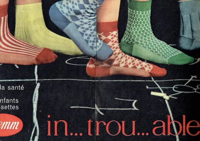 Publicité Advertising  1959  Stemm Rilsan (2p)   chaussettes enfants introuables