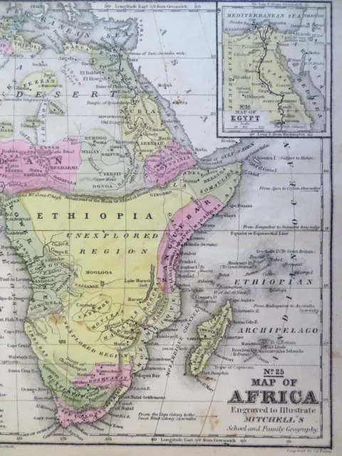 Africa Egypt Liberia Cape Colony Sudan Guinea Congo Zanzibar Abyssinia 1839 map 3