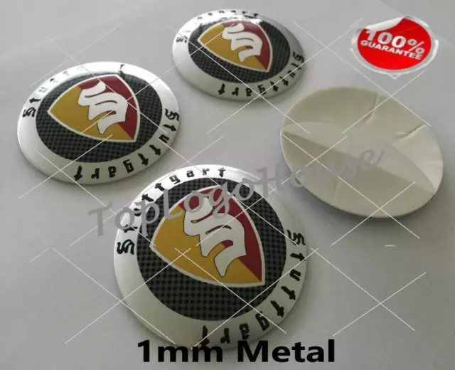 METAL STICKERS WHEELS CENTER CAPS Centro LLantas 4pcs STUTTGART 2 -