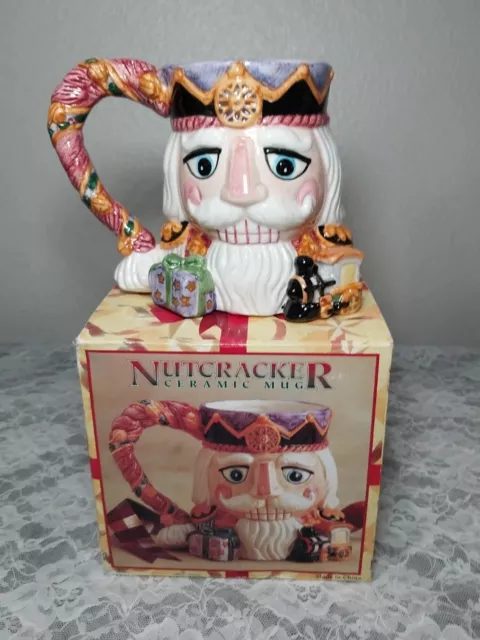 Whimsical CHRISTMAS NUTCRACKER COFFEE MUG 3D Ceramic Original Box  Plant Pot