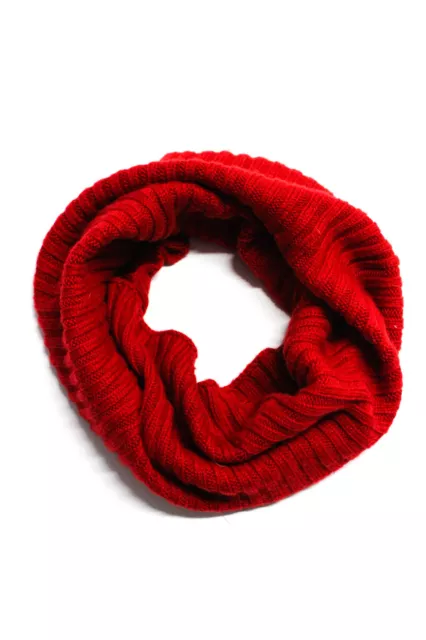 Burberry London Womens Ribbed Knit Wool Knit Cowl Neck Scarf Red One Size