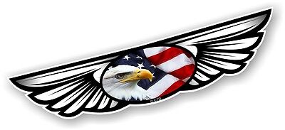 Winged Laterale Emblema & American Eagle & US Bandiera per Moto Casco Adesivo