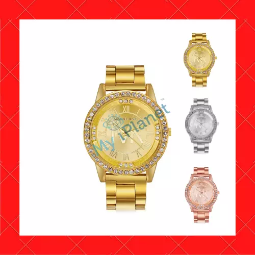 Elegante Reloj de Pulsera Cuarzo Negocios Para Mujer Marca De Lujo con Diamantes