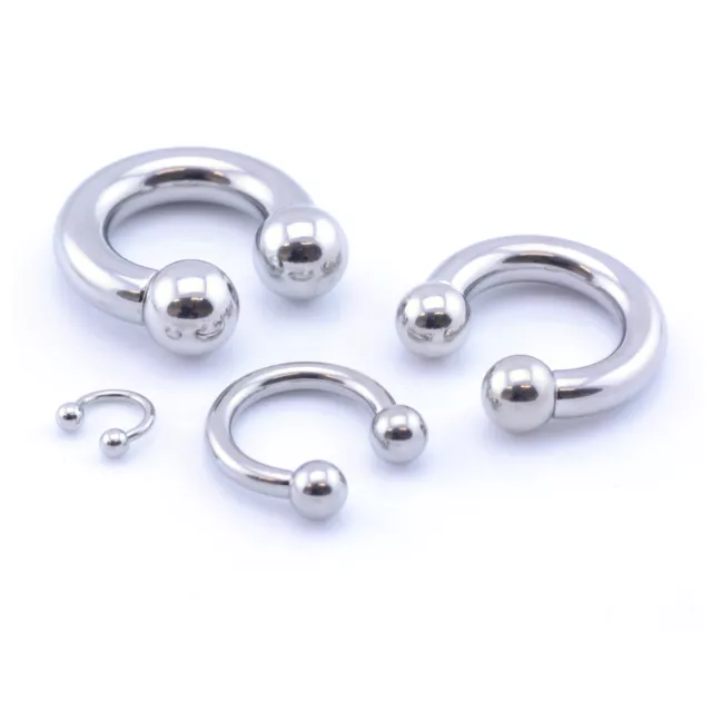 Horseshoe Bar Circular Barbell Lip Nose Septum Ear Ring Various Sizes Available 3