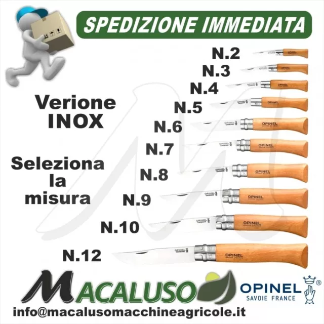 Coltello Opinel Inox virobloc tradizionale lama acciaio varie misure coltellino