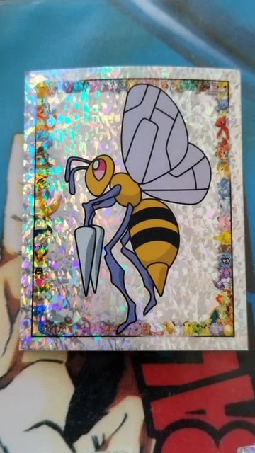 1999 Dardargnan Beedrill card prism holo MERLIN S5 TOPPS POKEMON STICKERS CARDS