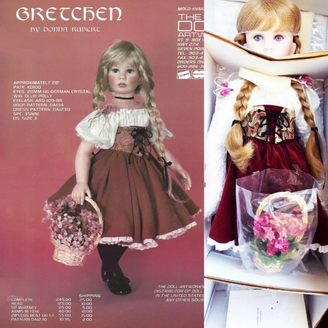 NEW DONNA RUBERT 30 in GRETCHEN GIRL PORCELAIN DOLL ARTWORKS