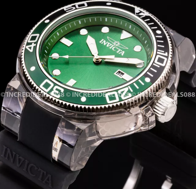 Invicta GRAND PRO DIVER ANATOMIC Silver Green Black Stylish Bold Men 52mm Watch