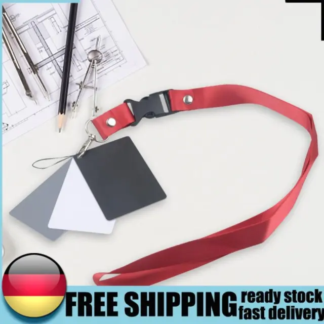 Balance Cards 3 in 1 Color Calibration Cards with Neck Strap for Digital Cameras