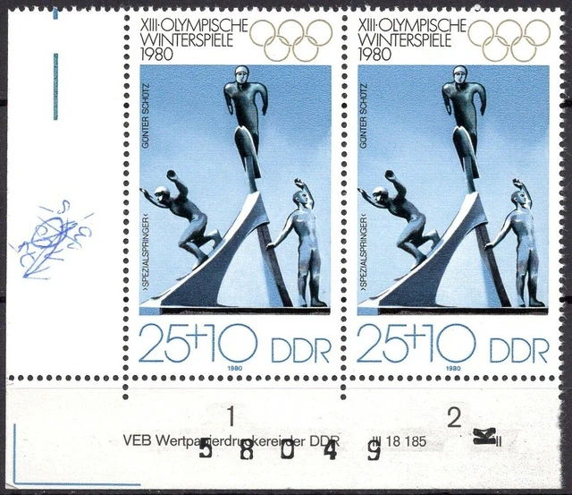 DDR 1980 Mi.Nr. 2480 ** postfrisch Eckrand mit DV Druckvermerk FN 2