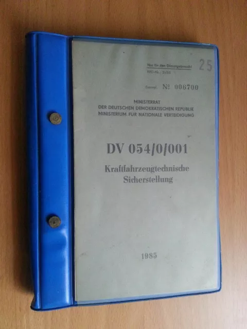 NVA DDR Dienstvorschrift / Handbuch " Kraftfahrzeugtechnische Sicherstellung "